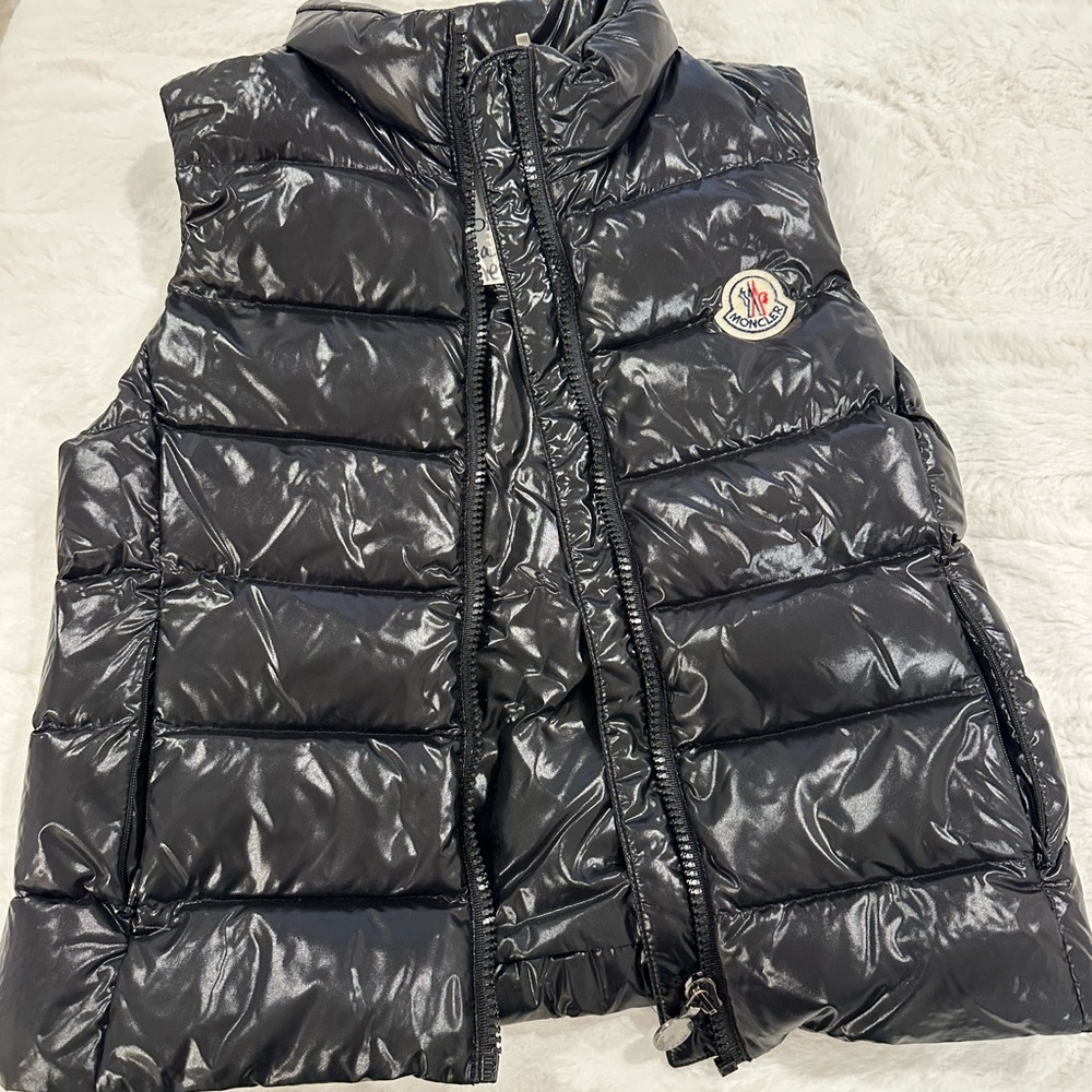 Moncler Kids Shiny Charcoal Gray Puffer Vest